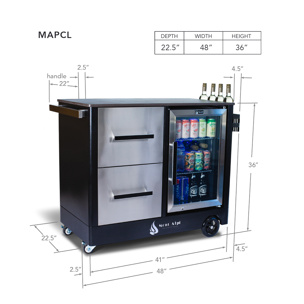 PIZZA AND ROAST-READY OVEN & DELUXE BAR CART BUNDLE | Mont Alpi